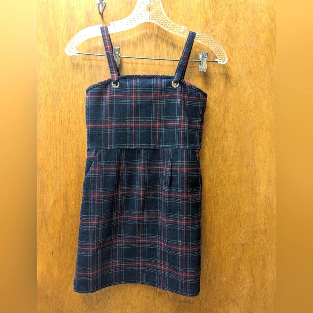 Forever 21 girls plaid jumper dress, size 9/10